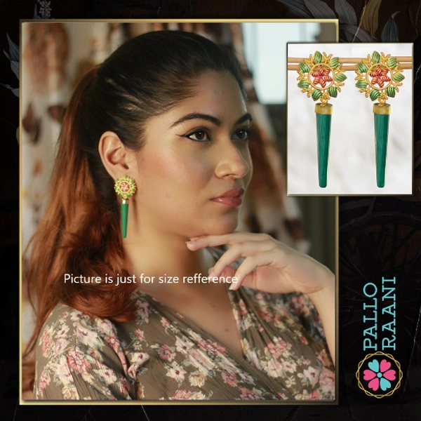 Matte Gold Stone Drop Earring - daisy pink